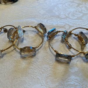 Classic Bourbon and Boweties faceted stone bangles. Standard.